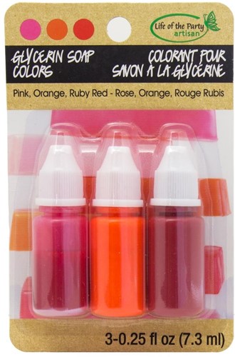 Zeepkleurstof Set Glycerine 3x7,3 ml Roze Oranje Rood