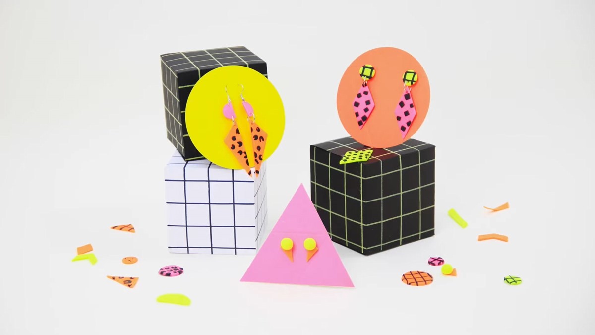 Nineties Neon Fimo klei oorbellen
