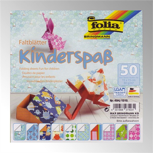 Folia Vouwblaadjes Kids - 80 gr - 50 vel - 15x15cm