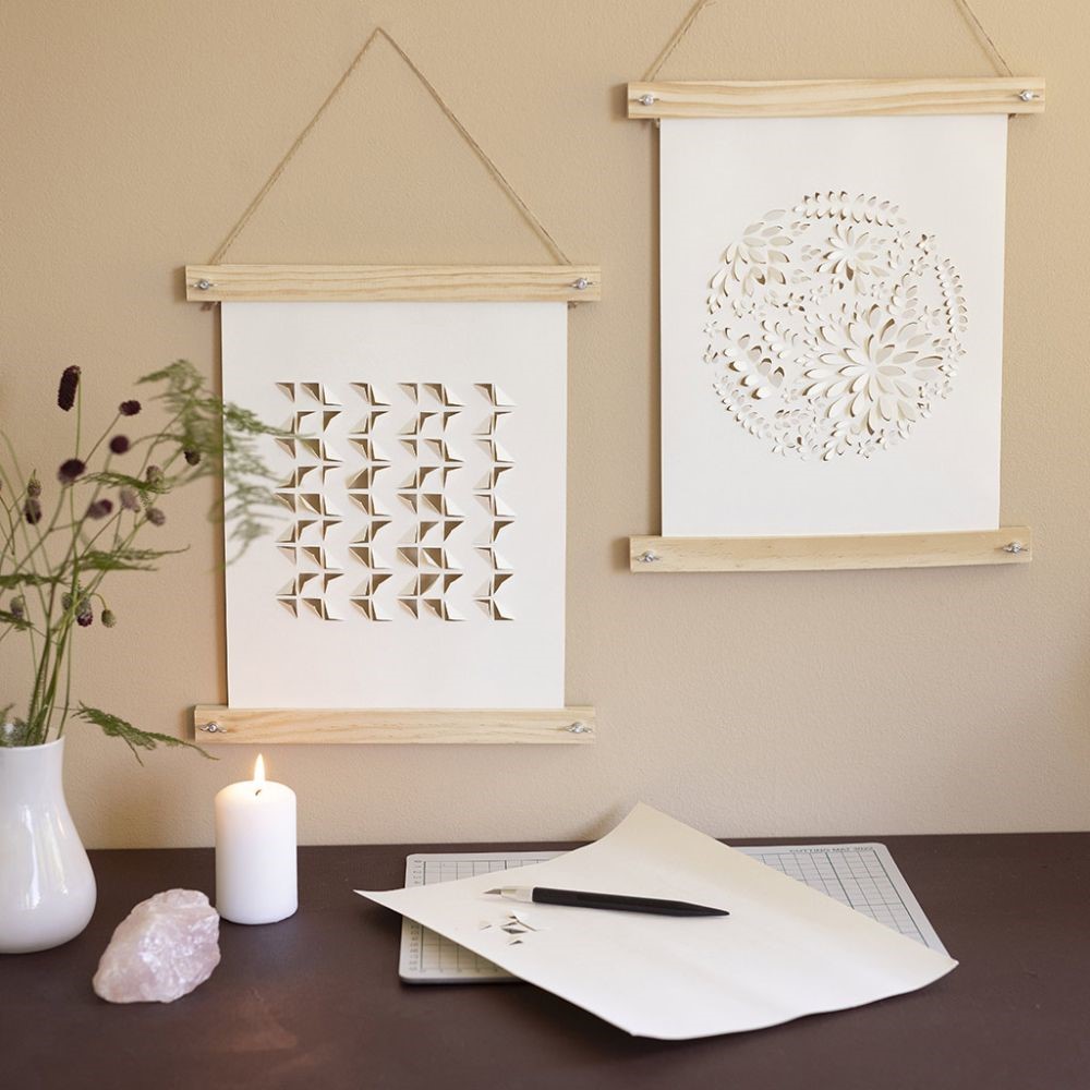 Gevouwen papierkunst in posterhangers