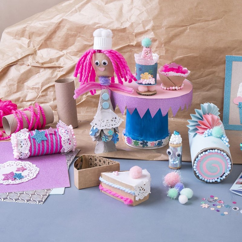 Taartjes van gerecycled materiaal