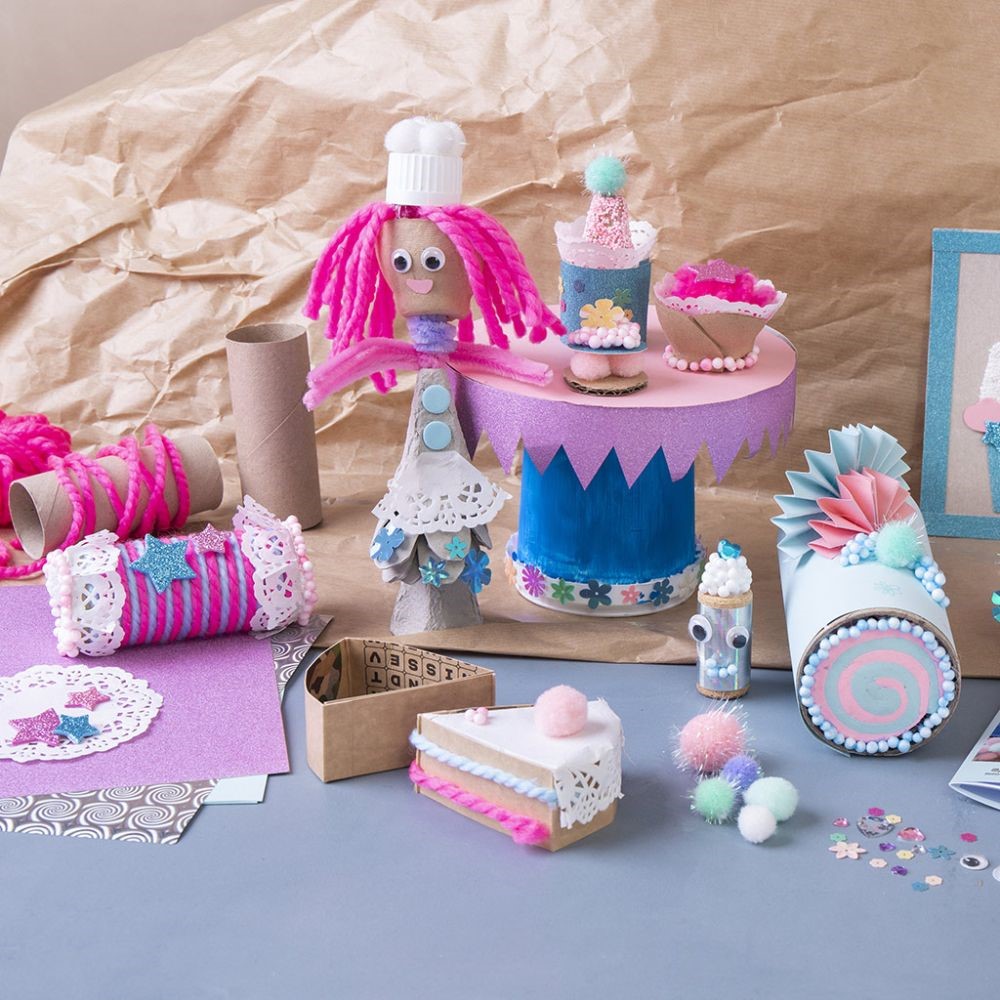 Taartjes van gerecycled materiaal