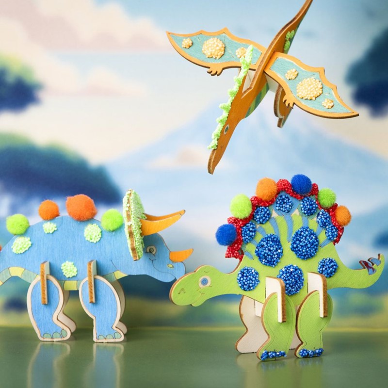 Fantasievolle dinosaurussen met Foam Clay 3D-effecten