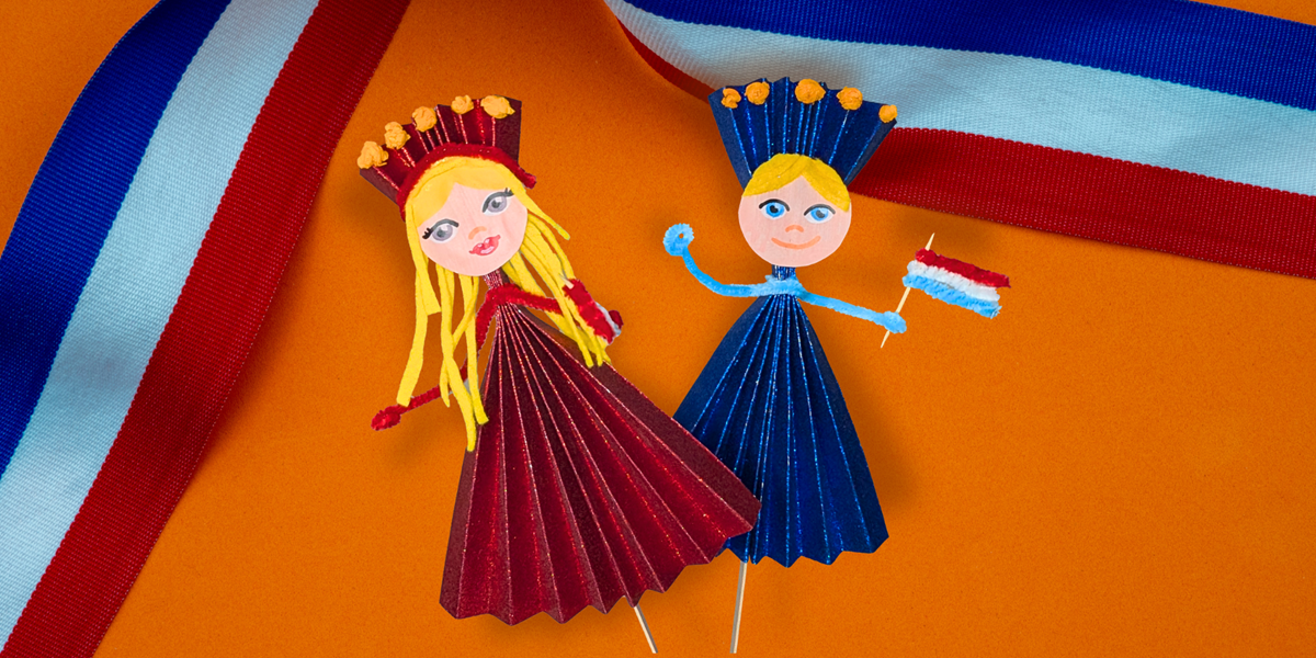 Koning en Koningin van glitterpapier en vilt