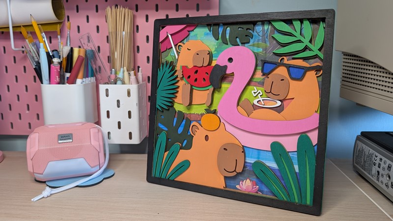 3D houten capibara schilderij maken