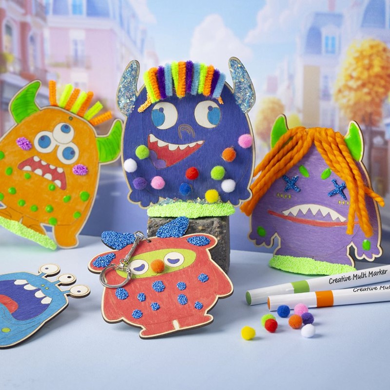 Kleurrijke monsters maken met multimarkers, Foam Clay en glitter clay
