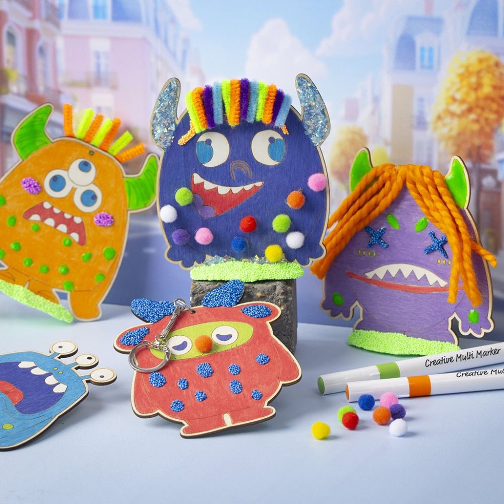Kleurrijke monsters maken met multimarkers, Foam Clay en glitter clay