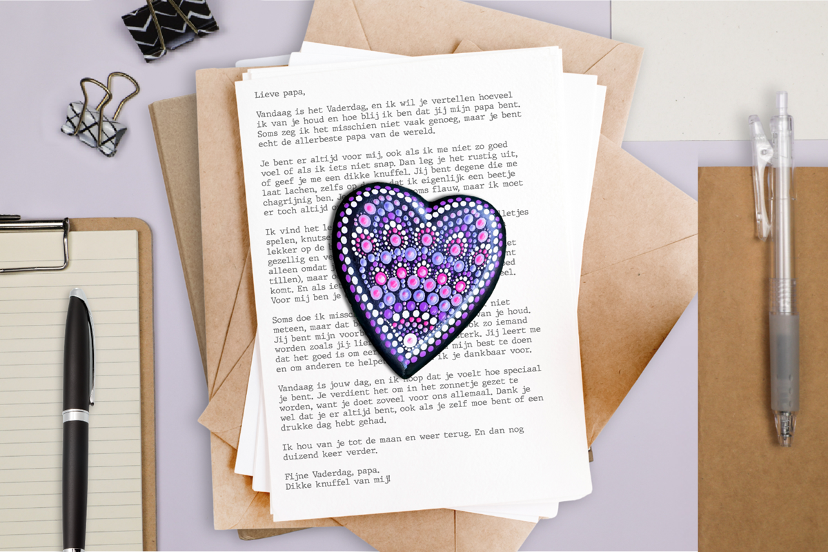 Presse-papier met dot painting