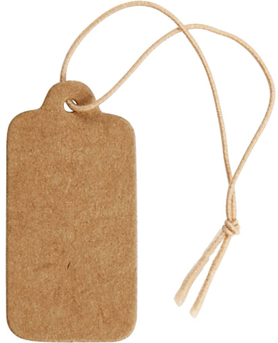 CC Labels met Koord 15x30 mm Naturel 100 stuks