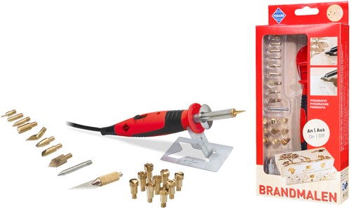 Pebaro Houtbrander set Deluxe 20 Opzetstukken met Aan/Uit Schakelaar