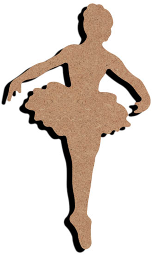 MDF Figuur Danseres met Tutu 15 cm