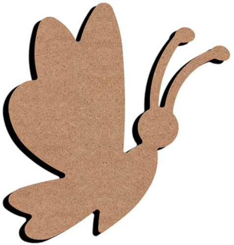 MDF Figuur Cartoon Vlinder 15 cm