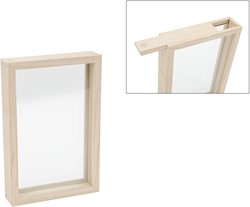 Houten Frame met Glazen Plaat 30x20x5 cm