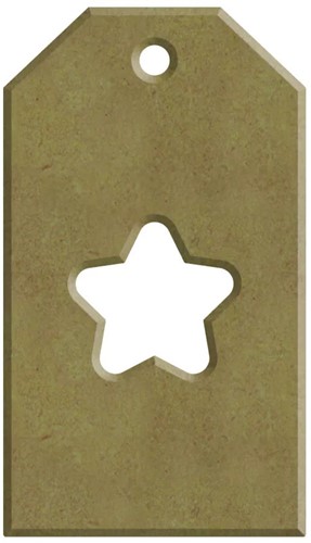 Gomille MDF Figuur 4x7 cm Label Ster