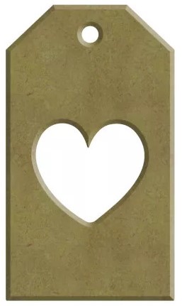 Gomille MDF Figuur 4x7 cm Label Hart