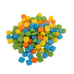Colourful Combi Dots & Squares Mix  (vanaf 100 gr, per 100 gr)
