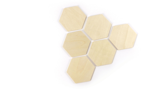 GC Houten Hexagon 99x86x4 mm 6 stuks