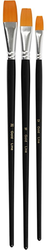 CC Gold Line Brushes, no. 12+16+20, L: 30-33 cm, W: 12-20 mm, flat, 3 pc/ 1 pack
