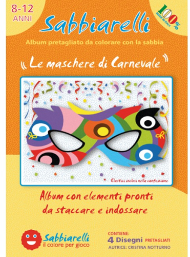 Sabbiarelli  Zandschilderen Album Carnaval Maskers 4 stuks