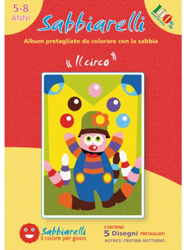 Sabbiarelli  Zandschilderen Album Circus 15x20 cm 5 stuks