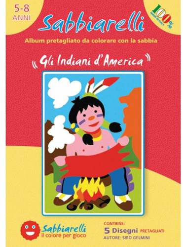Sabbiarelli  Zandschilderen Album Indianen 15x20 cm 5 stuks