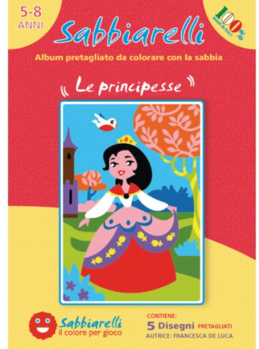 Sabbiarelli  Zandschilderen Album Prinsessen 15x20 cm 5 stuks