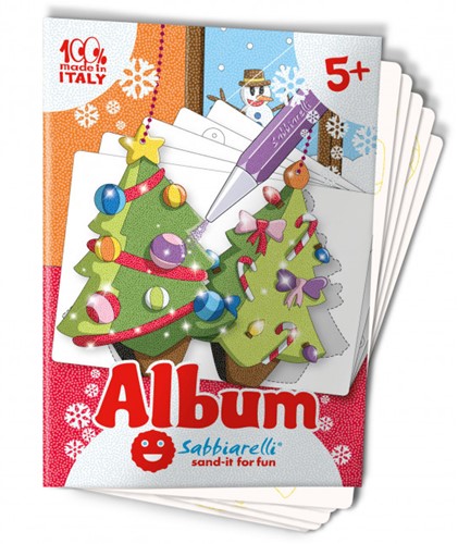 Sabbiarelli  Zandschilderen Album Kerst Hangers 15x20 cm 12 tekeningen
