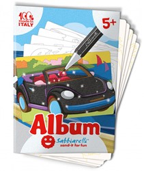 Sabbiarelli  Zandschilderen Album Auto's 15x20 cm 5 stuks