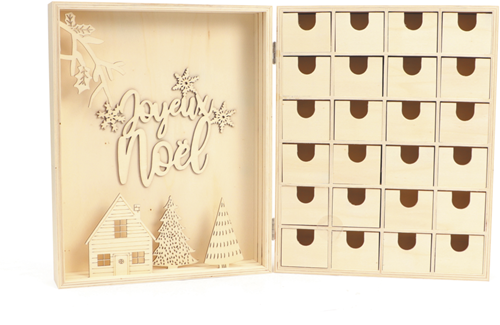 GC Houten Adventkalender 24x30x8 cm