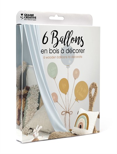 GC Houten Ballonnen Set 6 stuks