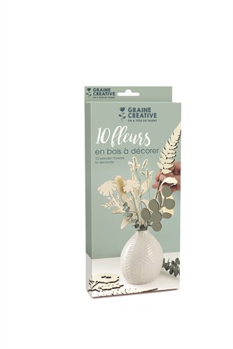 GC Houten Decoratie Bloemen Set 24 cm