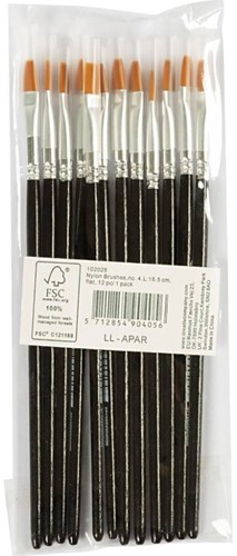 Creativ Company  Gold Line penselen plat no. 4 12 stuks-2
