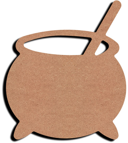 MDF Figuur Heksenketel 15 cm