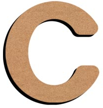 Gomille MDF Letter C 5 cm