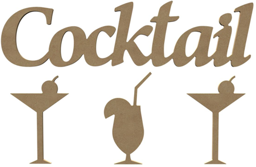 MDF Figuur Cocktail 58 cm