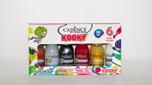 Cadence Kooky Spray Fabric Paint Metallic Set 6x50 ml
