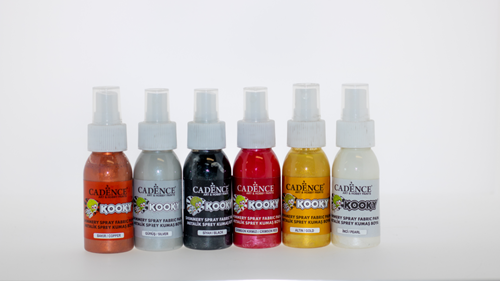 Cadence Kooky Spray Fabric Paint Metallic Set 6x50 ml-2
