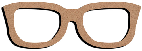 MDF Figuur Bril 10 cm