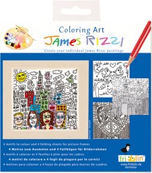 Fridolin Coloring Art Kit 4 Coloring Pages with Frame 15x15 cm James Rizzi