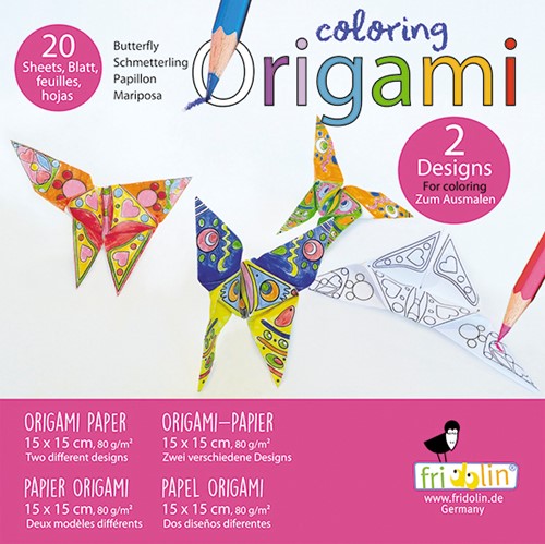 Fridolin Origami Kleuren Set 15x15 cm 20 vel Vlinder