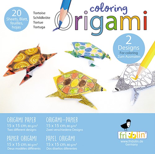 Fridolin Origami Kleuren Set 15x15 cm 20 vel Schildpad
