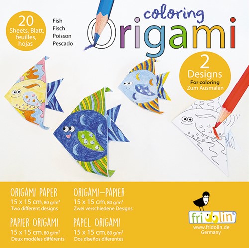Fridolin Origami Kleuren Set 15x15 cm 20 vel Vis