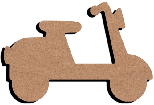 MDF Figuur Scooter 15 cm