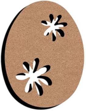MDF Figuur Ei met Bloemen 10 cm
