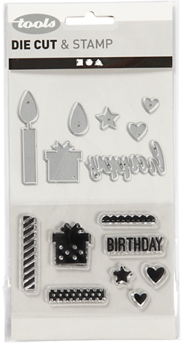 CC Clear stamps and cutting dies, birthday, size 10-70 mm, 1 pack-2