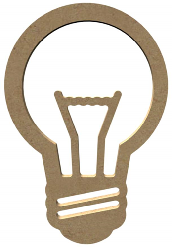 MDF Figuur Gloeilamp 15 cm