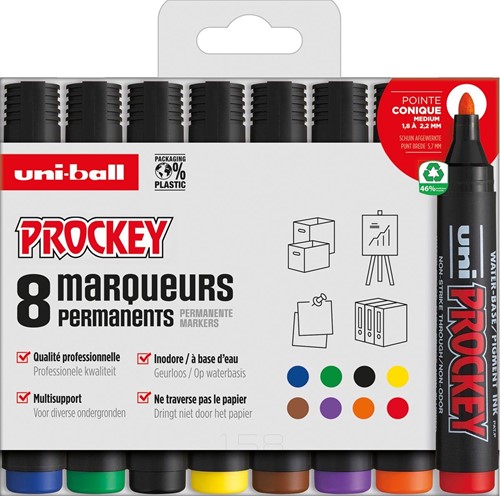 Prockey Permanent Marker Set Bullet 5,7 mm 8 stuks
