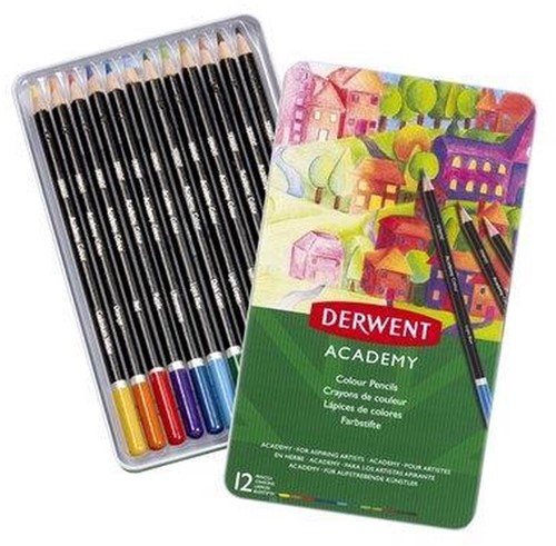 Derwent - Academy Colour Tin of 12 Pencils