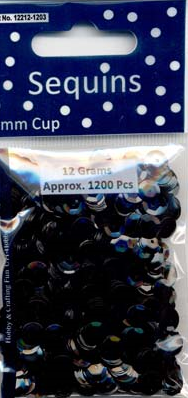Pailletten 6 mm Zwart 12gr