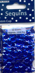 Pailletten 6 mm Blauw 12gr
